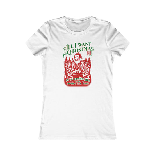 Dumpster Fire Christmas QR Code | Women's Tee