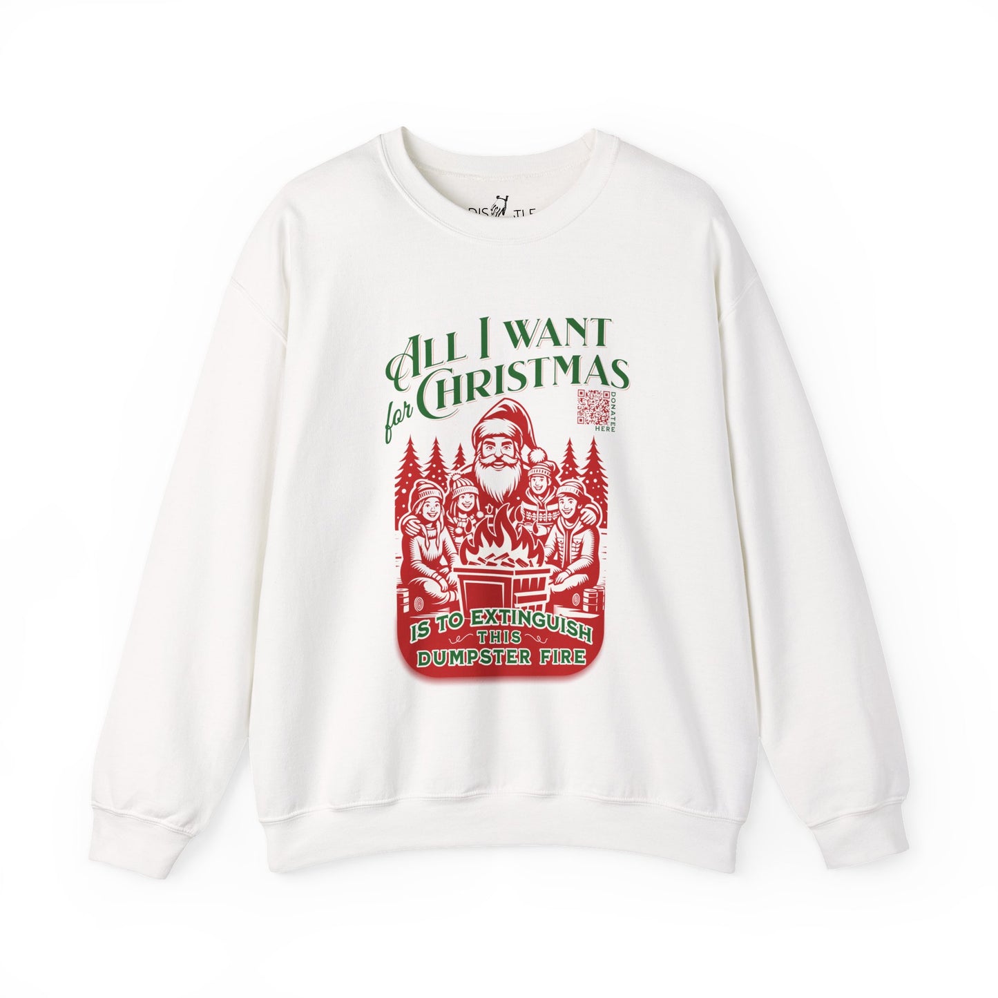 Dumpster Fire Christmas QR Code | Sweatshirt