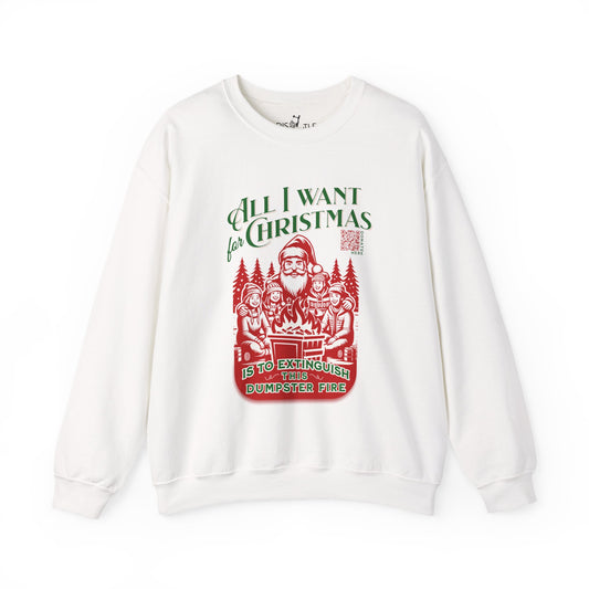 Dumpster Fire Christmas QR Code | Sweatshirt