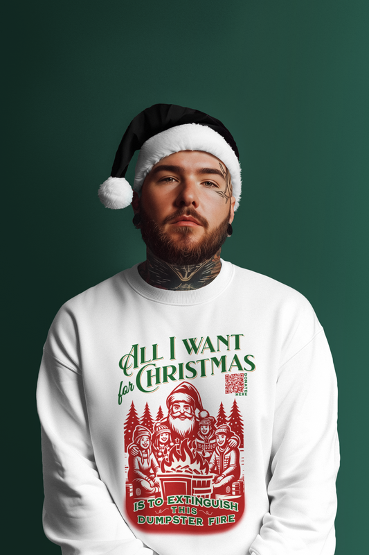 Dumpster Fire Christmas QR Code | Sweatshirt