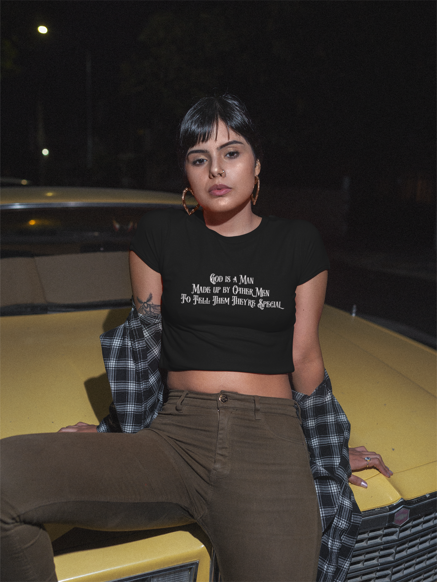 God Is a Man Made Up by Other Men | Cropped Baby Tee